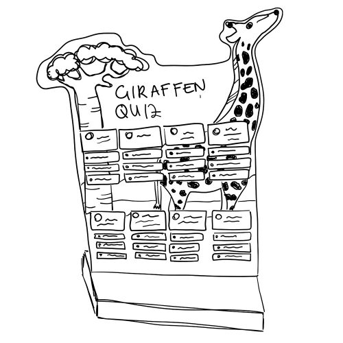 Giraffen Quiz Scribble quadratisch