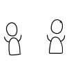 schwarz weiße einfache Illustration von 2 Personen